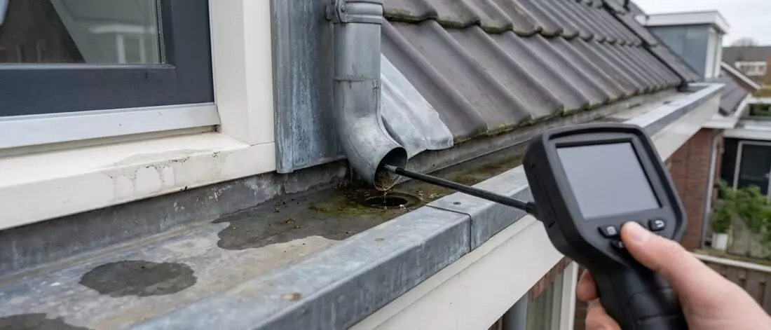 lekdetectie Hoe controleer je een dakkapel afvoer op verstopping en teruglopend regenwater?