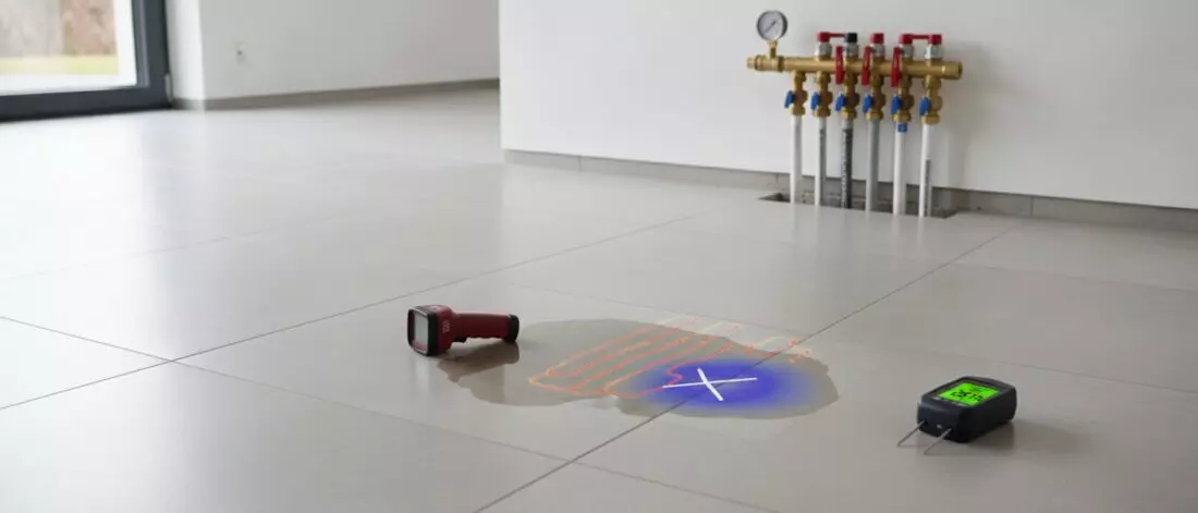 Home lekdetectie Je merkt vochtplekken of drukverlies in je vloerverwarming.