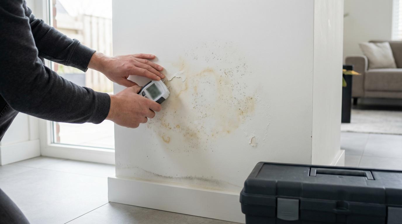 Blaasjes verf muur lekkage oorzaak opsporen