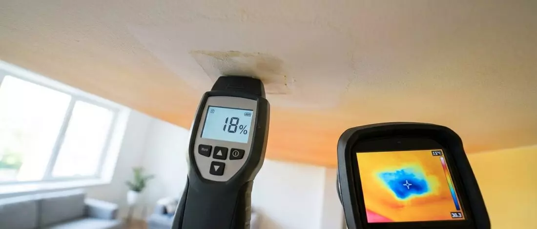 lekdetectie Hoe controleer je een plafondlekkage na een eerdere reparatie op verborgen restvocht?