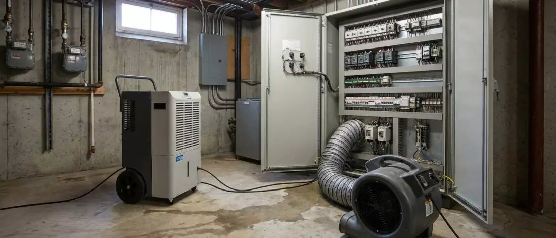 Hoe zorg je voor snelle droging van bedrading en schakelkasten na waterschade?