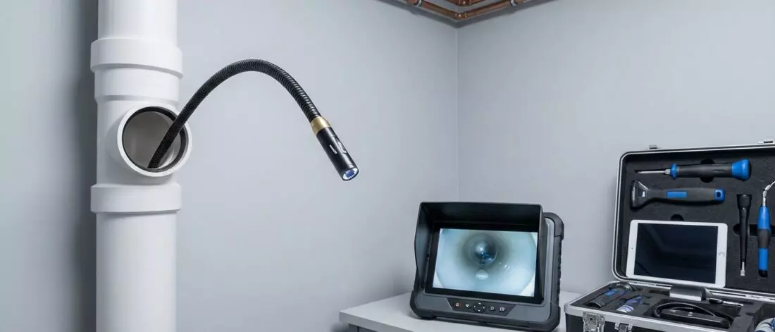lekdetectie Lekkages in leidingen vinden zonder hakken dankzij endoscopische technieken.​