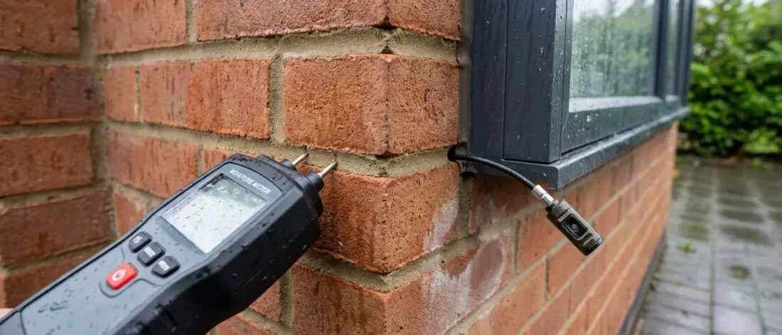 lekdetectie Ik ben lekdetectiespecialist en help je met 9 tips om spouwmuur vocht beter te onderzoeken bij regenafhankelijke schade.