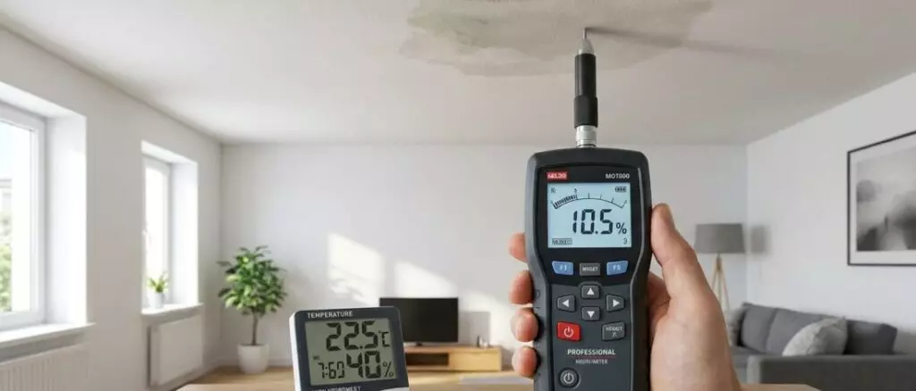 lekdetectie Je wilt snel weten hoe je een plafond op actieve lekkage controleert zonder het hele vlak open te maken.