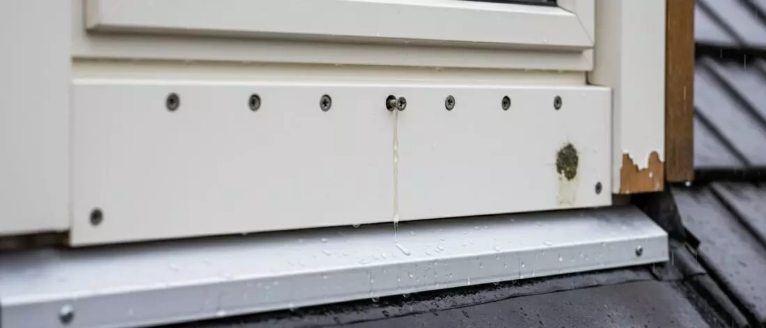 Wat betekent regenwater via schroefgaten in een dakkapel