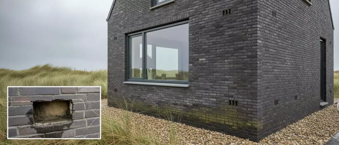Wat is een lekkende spouwmuur bij veel windbelasting